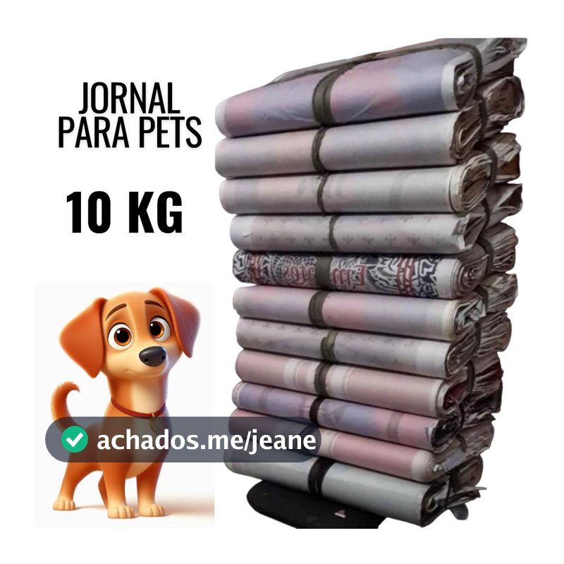 Papel Jornal para Pets 10 KG, Tapete Higiênico para Cães, Gatos, Jornal Grande 95x65 cm Descartável