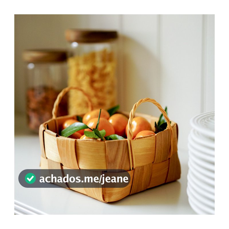 Cesta japonesa feita à mão com Chip de madeira, cesta de pão com orelha dupla, cesta de frutas e vegetais, lanche, cesta