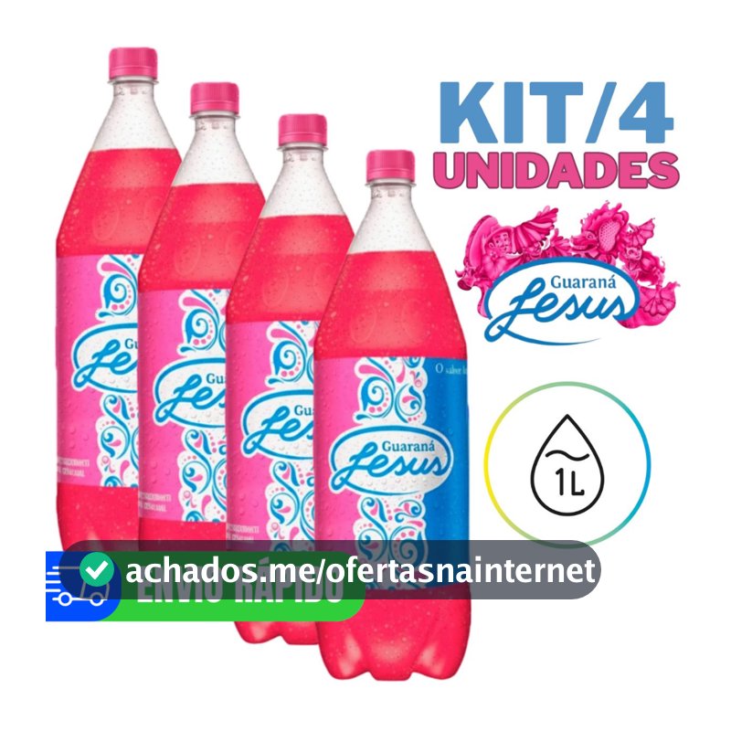 Kit 4 Guaraná Jesus 1L Bebida Brasileira Original Maranhão
