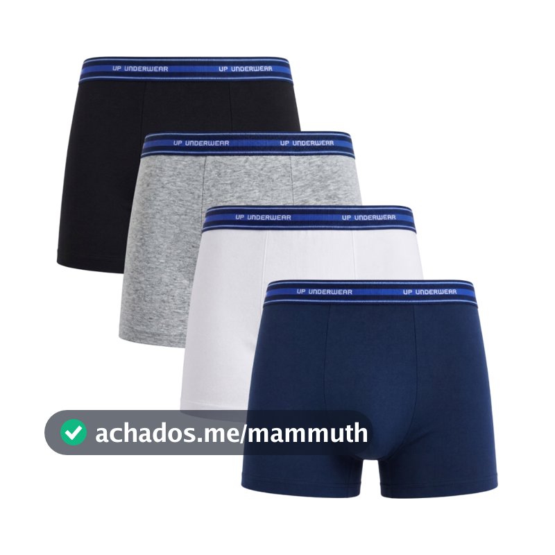 Kit 4 Cuecas Boxer Masculina Up Underwear Cotton Algodão Masculina Sortido