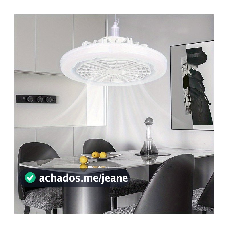 Ventilador de teto moderno com controle remoto iluminado tomada fechada de 10 polegadas