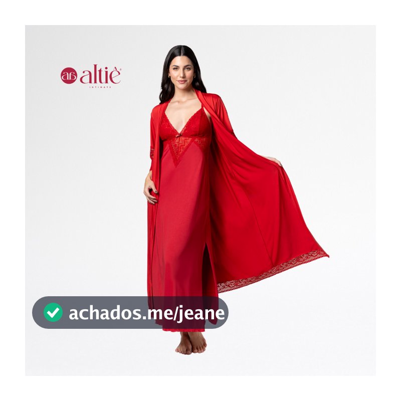 Kit Robe Longo + Camisola Longa Renda Luxo Feminina | Conforto, Sensualidade & Elegância