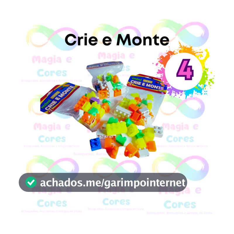 Brinquedo Educativo. 4 Pacotes de Mini Crie e Monte