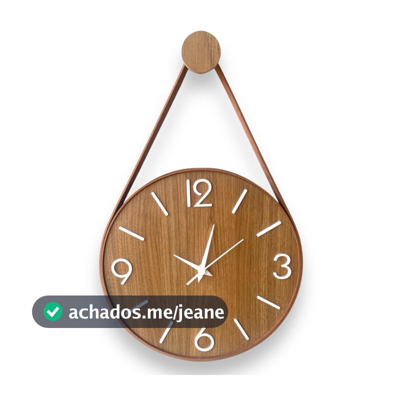 RELÓGIO ADNET DE PAREDE FREIJÓ CARDINAIS BRANCOS (3 opções de tamanhos).
