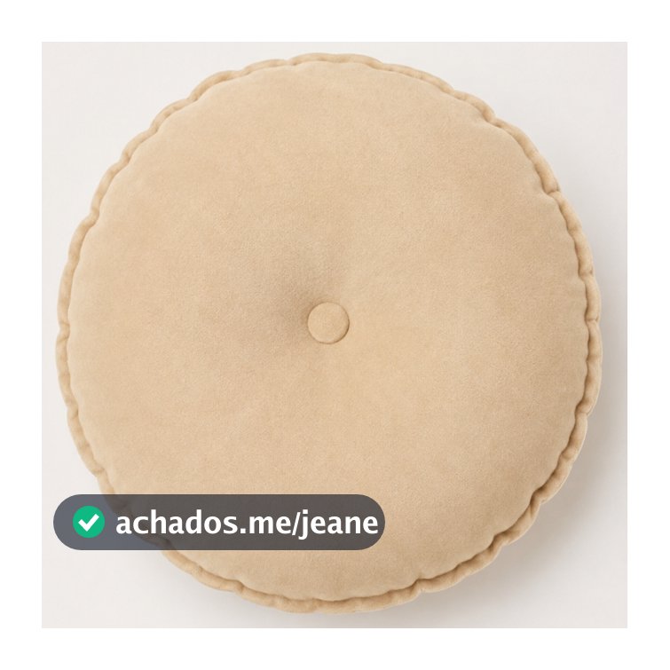 Almofada Redonda Flower 43cm  Veludo Bouclé Com Enchimento Decorativa para Sofá Sala Quarto Poltrona Decor