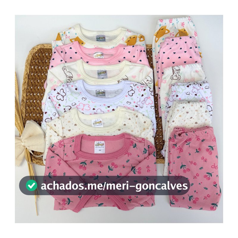 Kit 6 Peças Pijama Canelado Estampas Divertidas Premium Feminino Masculino 100% Algodão