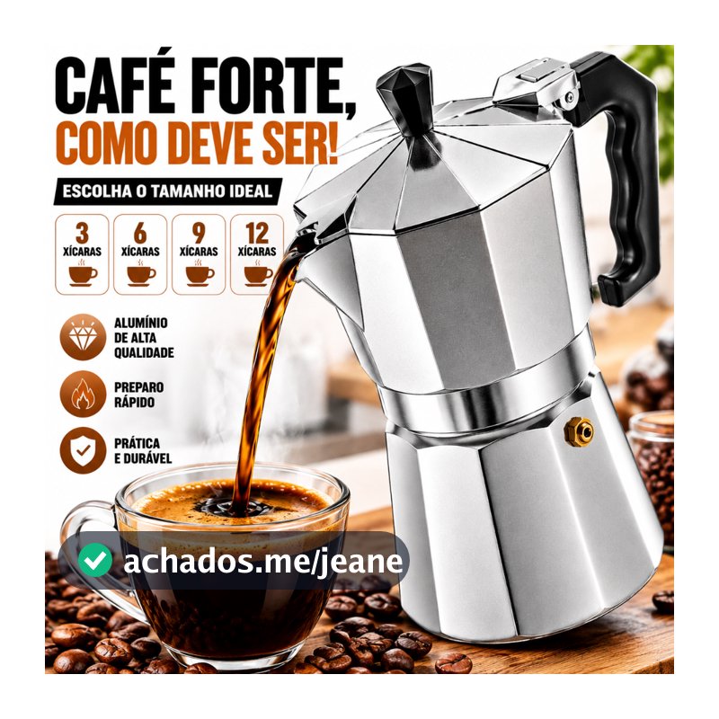 Cafeteira Italiana Alumínio de alta qualidade Moka 3/6/9/12 Xícaras Alumínio Café Puro Vários Tamanhos
