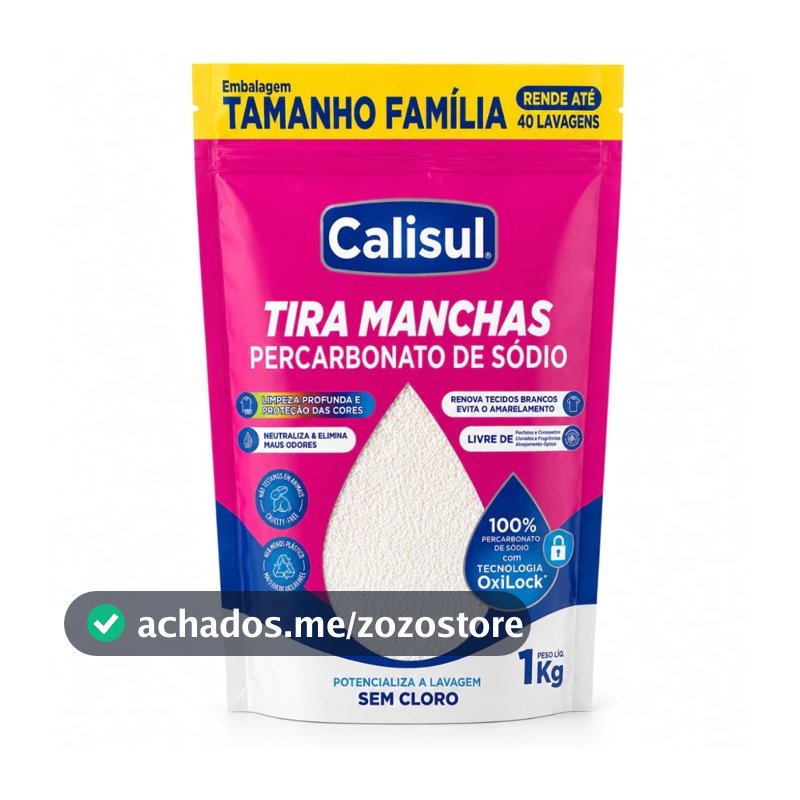 Percarbonato 100% Puro Tira Manchas Roupas Brancas e Coloridas