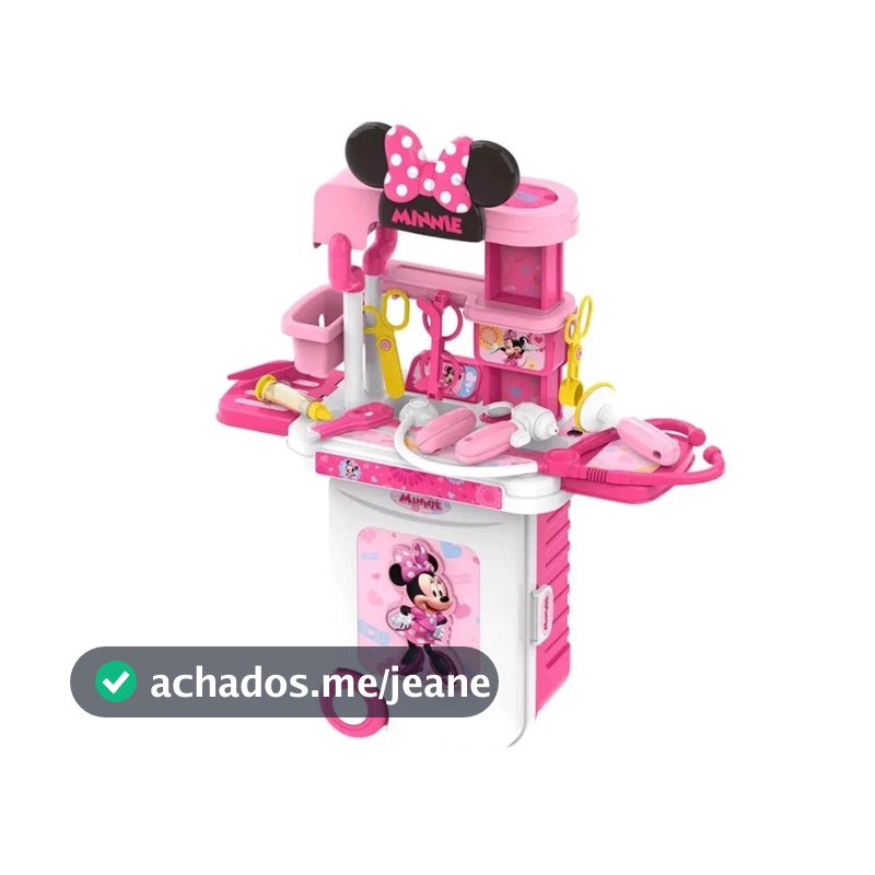 Maleta de Viagem Minnie Médico Play Set 3 em 1 Multikids - BR1296