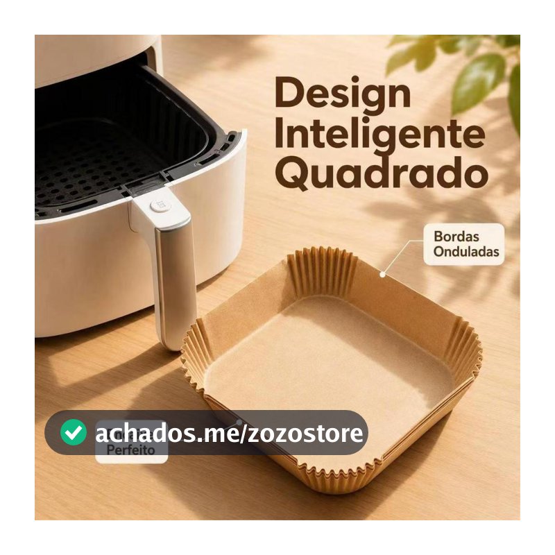 Kit 100 forma de airfryer descartavel antiaderente de papel cozinha quadrado fritadeira cozimento