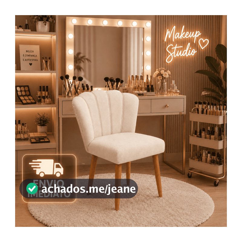 Cadeira Poltrona para Manicure Salão de Beleza Penteadeira de Quarto Pétala