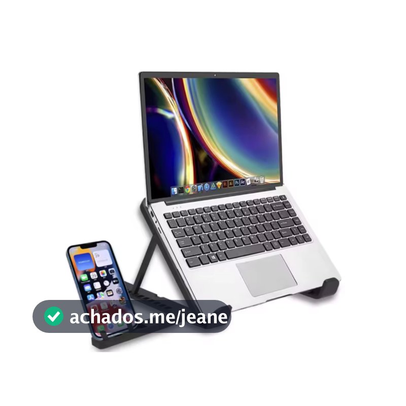 Suporte Notebook Laptop Tablet  Macbook celular Base Regulável Premium Home Office Plástico Ergonômico apoio dobrável