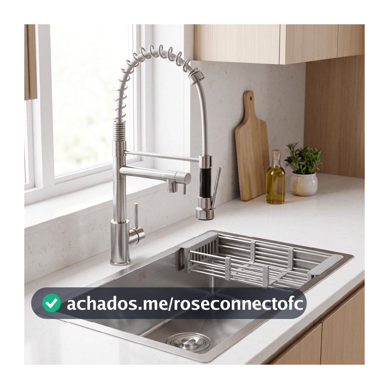 Cuba Gourmet Grande 58CM Inox 304 Para Bancada Cozinha Com Válvula e Escorredor Retrátil Acabamento Escovado Premium