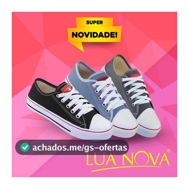 Tênis Feminino Adulto Cano Baixo Star Promoção Confortável Lua Nova  Dia a Dia