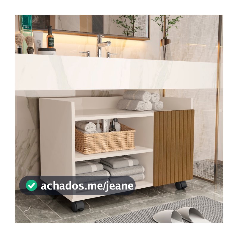 Gabinete Organizador para Banheiro ou Lavabo com Rodízio Armário Multiuso Envio Imediato