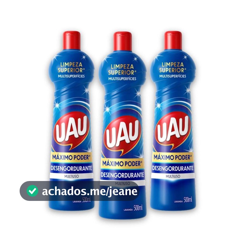 Kit 3un Multiuso 500ml UAU Desengordurante Lavanda