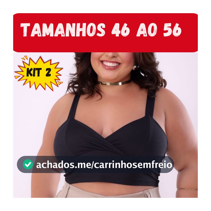 Top Plus Size Em Malha Suede Cropped Para O Dia A Dia Kit 2