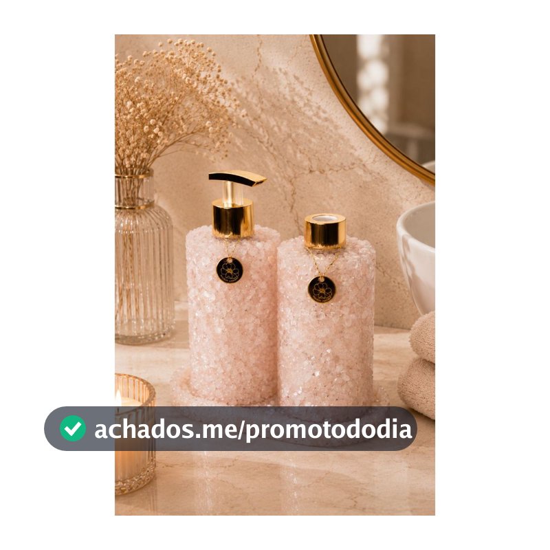 Kit Difusor + Saboneteira em Quartzo Rosa