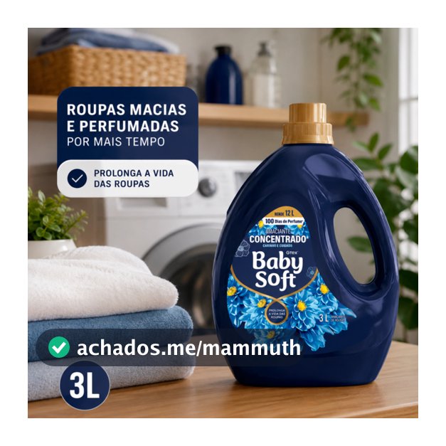 Amaciante Concentrado Baby Soft Carinho e Cuidado - 3L