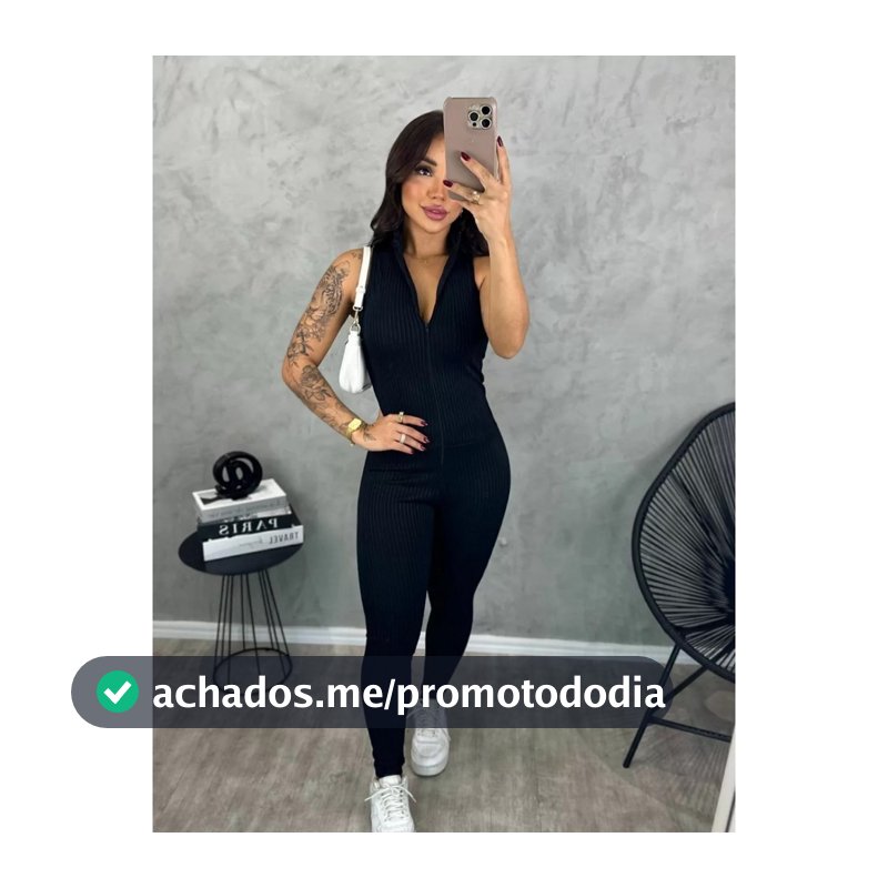 Macacão Feminino Regata Com Zíper Justo Canelado 3D TENDENCIAS PREMIUM