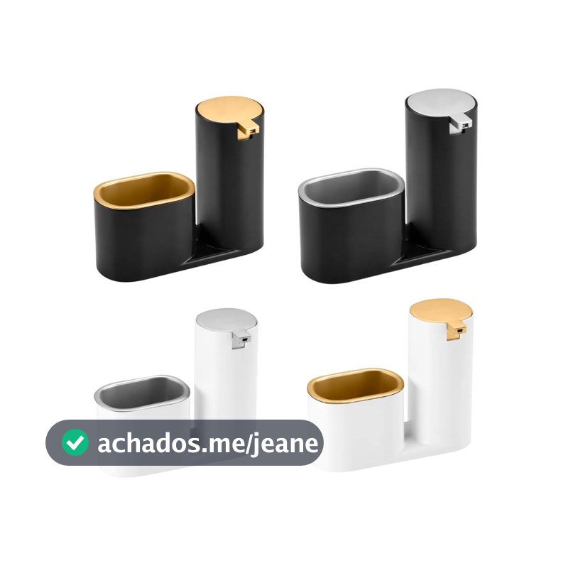 Dispenser Porta Detergente E Bucha Buchinha Luxo Cozinha Pia Bancada Arthi