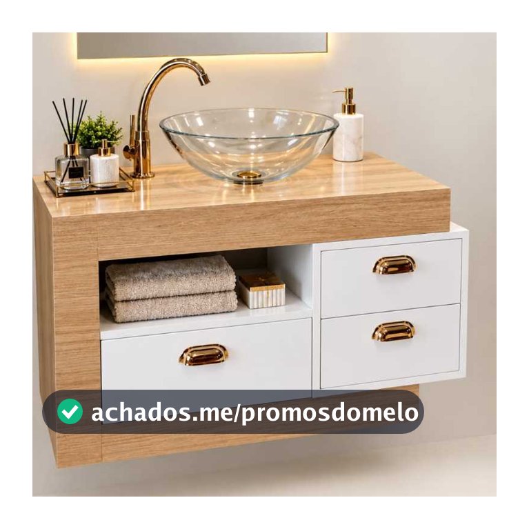 Kit Gabinete de Banheiro com Cuba Duas gaveta basculante Modelo Livi ultra premiu JÁ VAI MONTADO