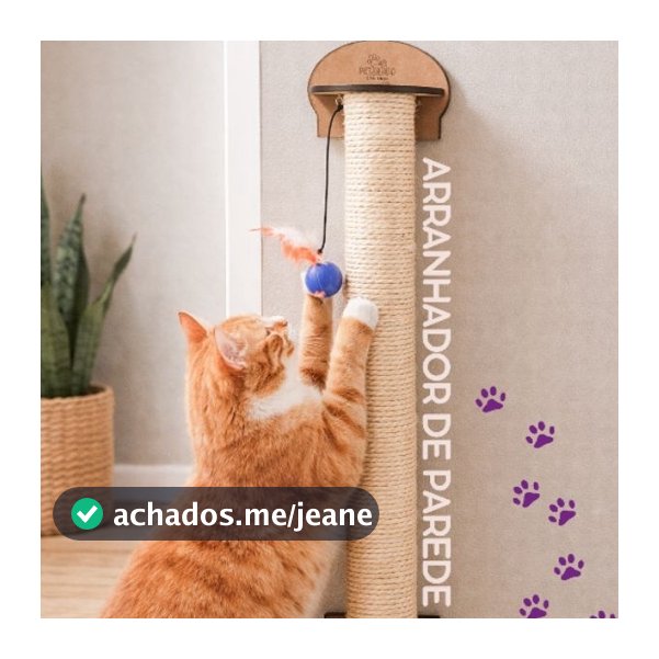 Arranhador de Parede para Gatos | Sisal Natural 6mm | Brinquedo Anti Estresse | MDF Reforçado | Ideal para Apartamento