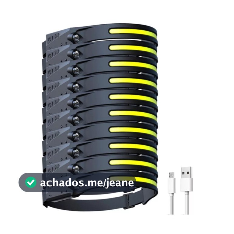 Kit 10 Lanternas de Cabeça Recarregável Led  Alta Potência Prova D'água Para Construção e Vigilância