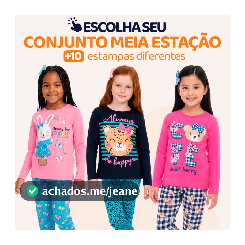 Conjunto Infantil Menina De Meia Estação Camiseta Manga Longa E Calça Legging Infantil Feminino Tamanhos 1 a 10 L17