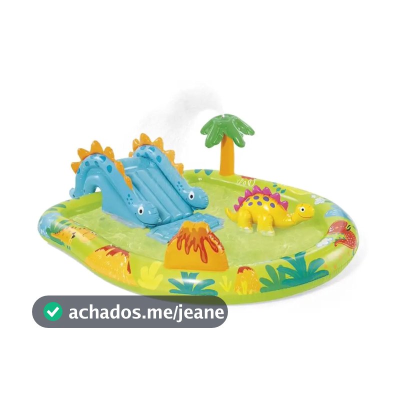 Piscina Inflável Intex Parque dos Dinossauros 143 Litros Escorregador Infantil #57166
