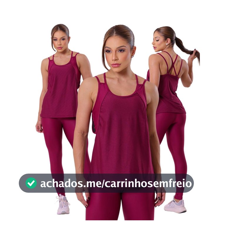CONJUNTO FITNESS TRIO Calça e Blusa com Top Feminino Roupa para Treinar Academia