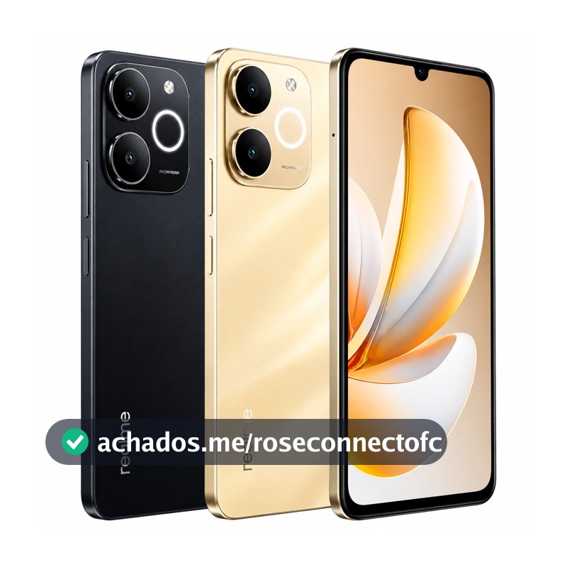 Realme Note 70 Smartphone Dual SIM 4G 128GB Tela 6.74" 90Hz Câmera 13MP Bateria 6300mAh Android