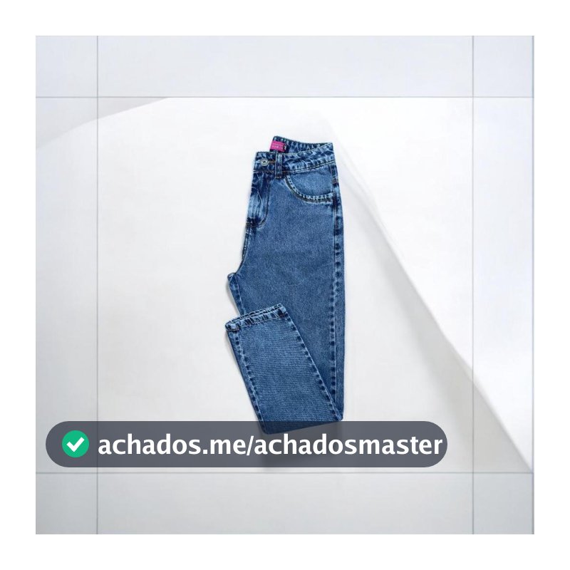 Calça MOM Jeans Feminina Marmorizada 100% Algodão Cintura Alta