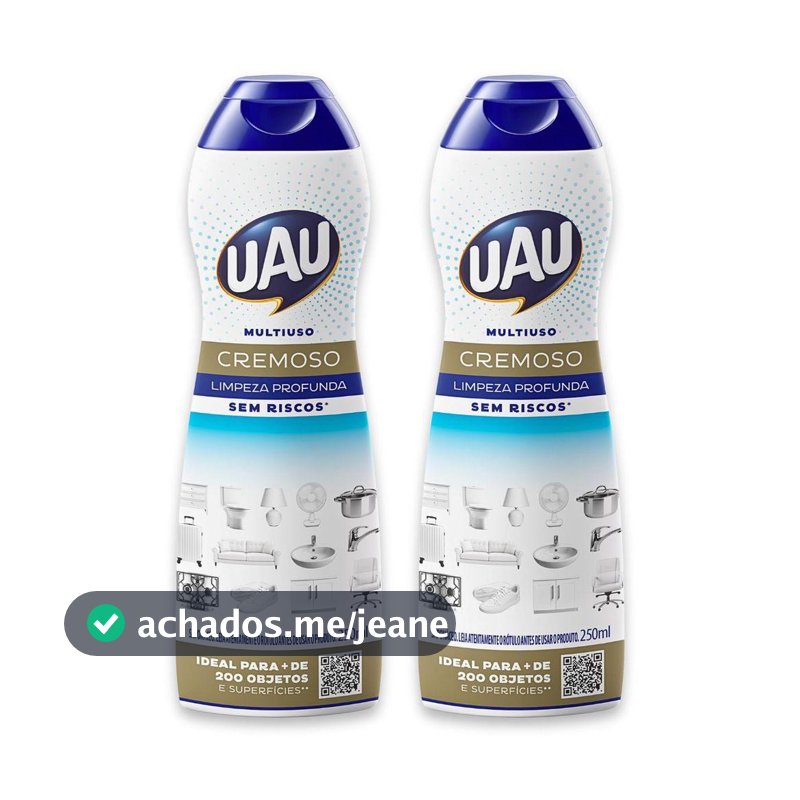 Kit 2un Saponáceo Cremoso 250ml UAU Tradicional Multiuso