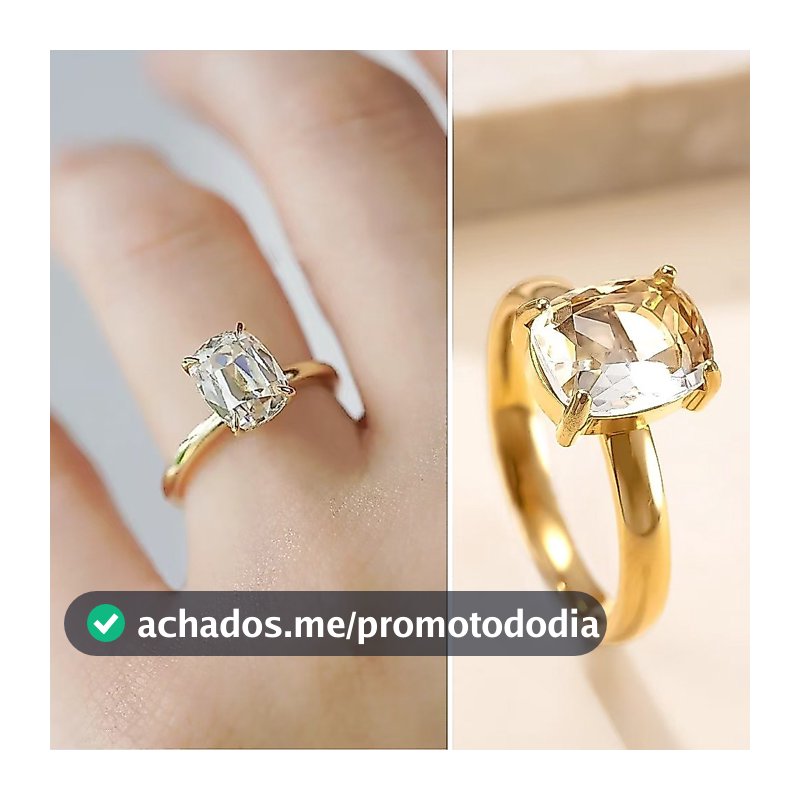 Anel de aço inoxidável com zircônia quadrada de arco brilhante, à prova de suor, à prova d'água, não desbota, simples e