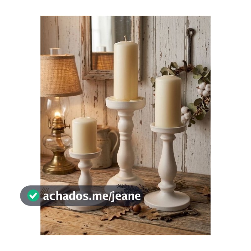Trio de Castiçais Decorativos | Estilo Farmhouse, Luxo e Minimalista