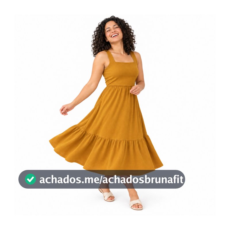 Vestido Mídi Feminino de Alça Rodado Liso com Busto Duplo