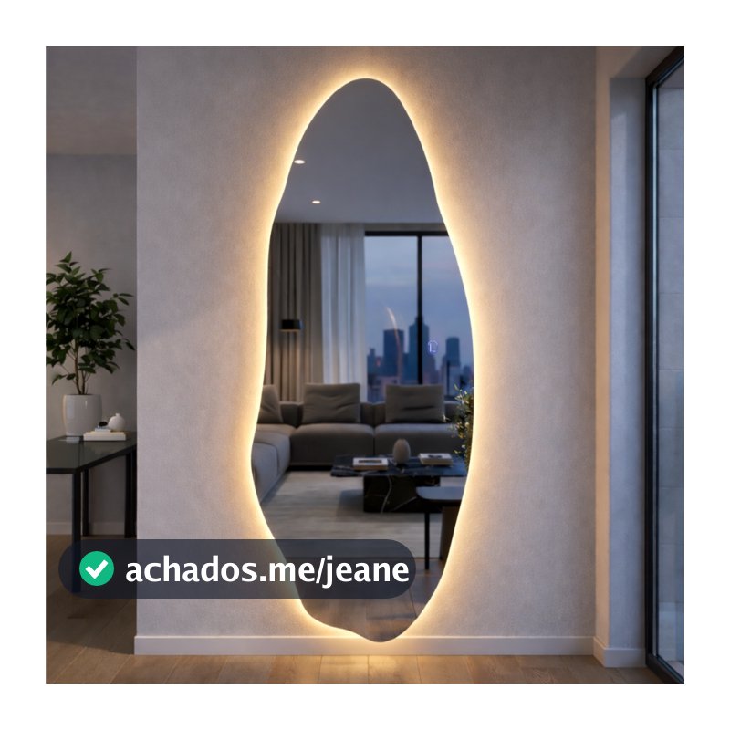 Espelho Lopazzi Orgânico Com LED 3 Cores Varias medidas Dimerizável Modelo Vênus Luxo