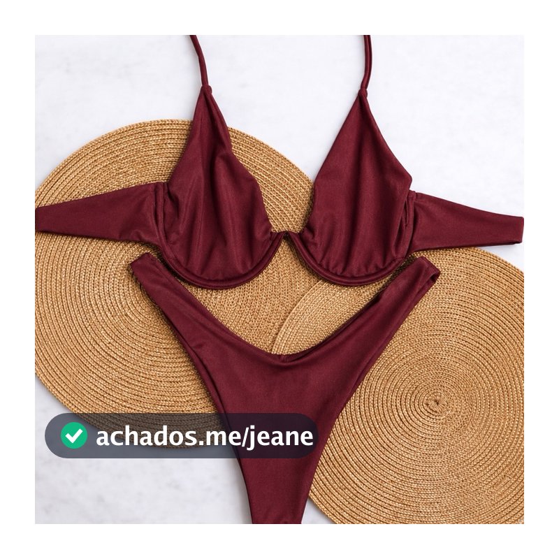 Biquini De Aro Inteiro S/ Bojo + Calcinha Asa Delta | Biquíni Feminino