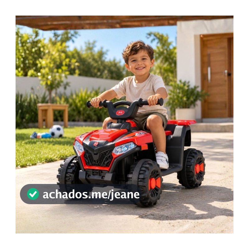 Quadriciclo Elétrico Infantil Bateria 6V Luz e Música Brinq Kids