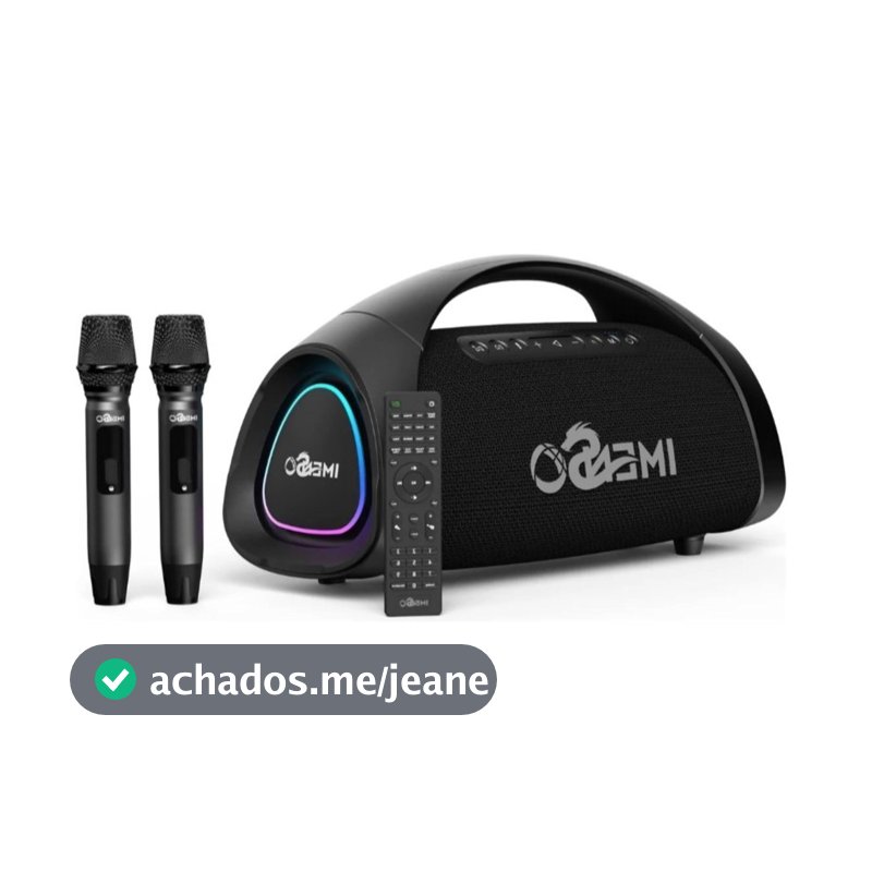 Caixa De Som 200W Rms 30000mah IMENSO X73  IPX6 Com 2 Microfone  Preto