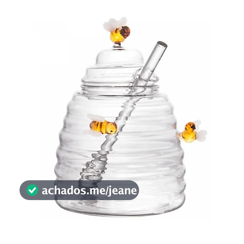 Meleira De Vidro Com Tampa Modelo Lovely Bee 470ml Lyor