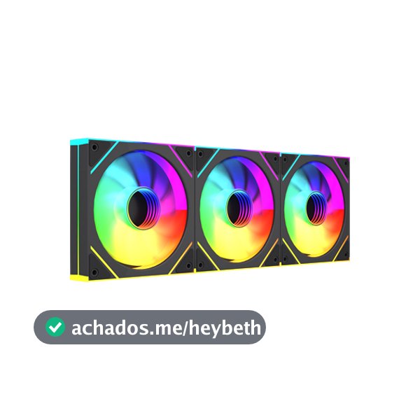 KIT COM 3 COOLER PARA GABINETE GSTORM GS-FROST-120-3F FROST 12CM PRETO/ARGB