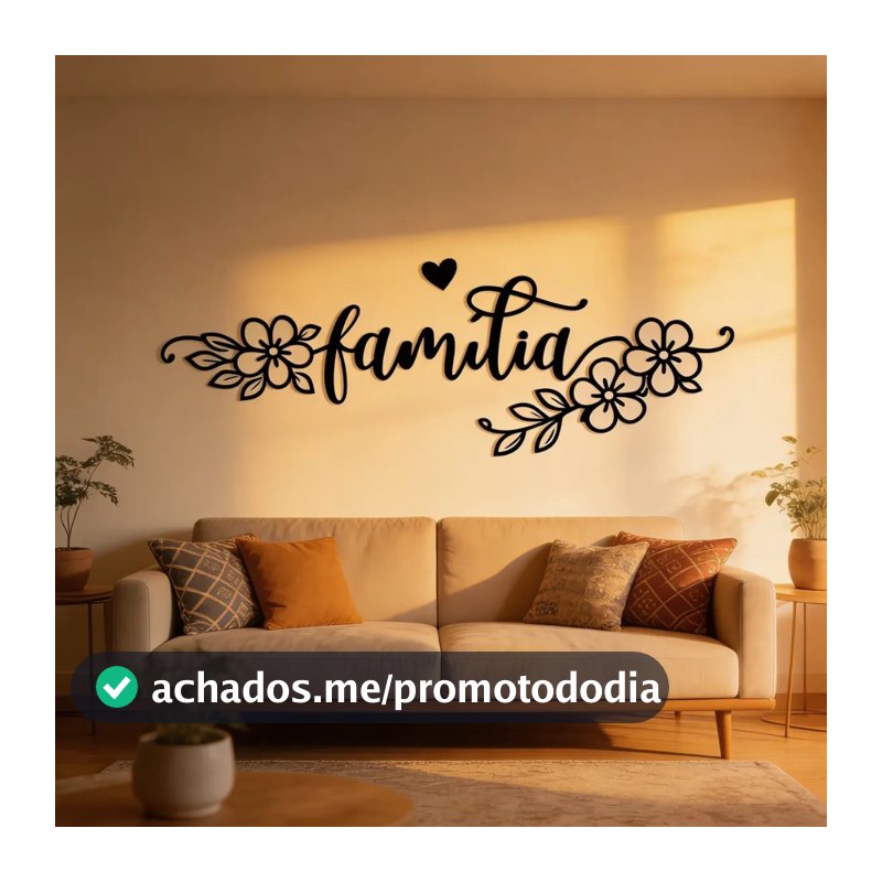 Quadro Decorativo para parede Família | em MDF 3mm Preto