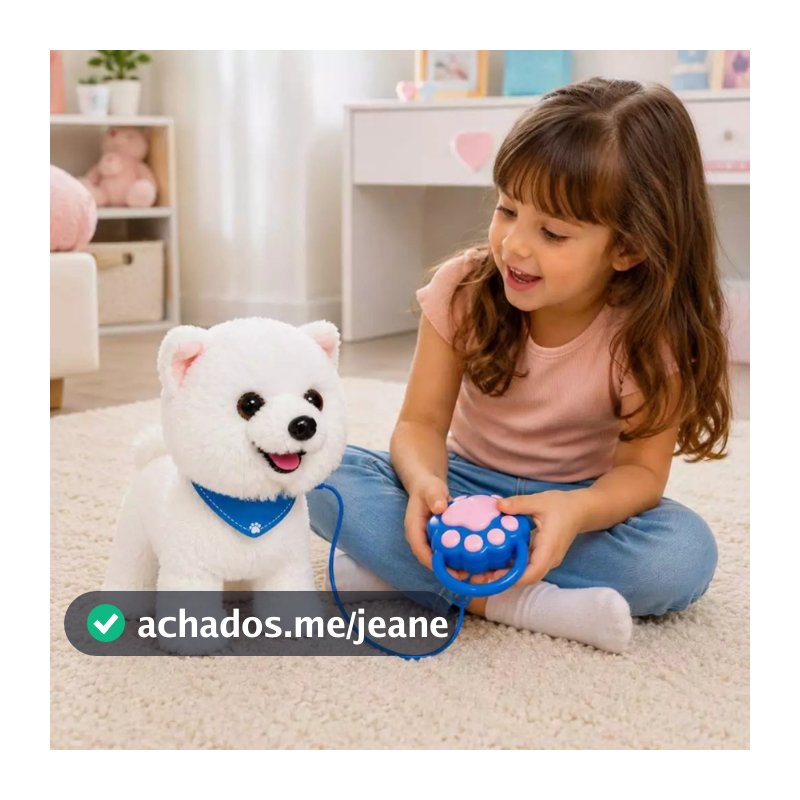 Cachorrinho Interativo de Pelúcia Anda Canta Repete Frases com Coleira Infantil