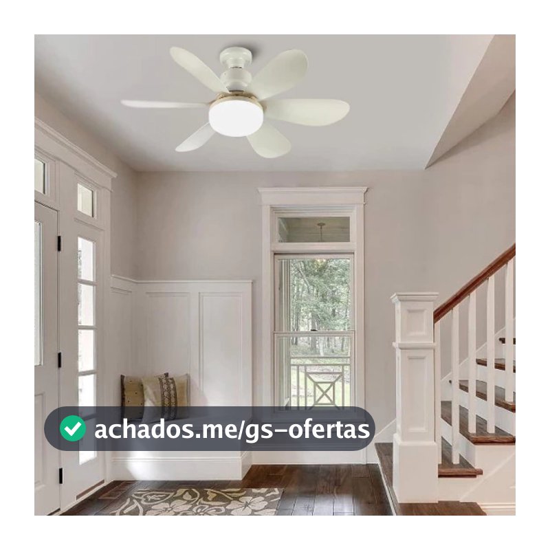Ventilador de Teto LED 60W 80W Lâmpada E27 Controle Remoto Bivolt Luminária ECO Bivolt