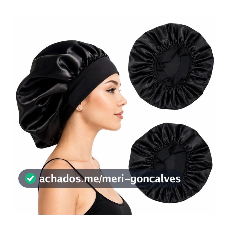 Touca de Cetim Com Faixa Larga Anti frizz Para Dormir Cozinhar e Banho