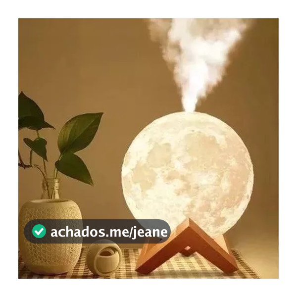 Abajur Umidificador Moon Luminária Led Touch Lua 3d Abajur