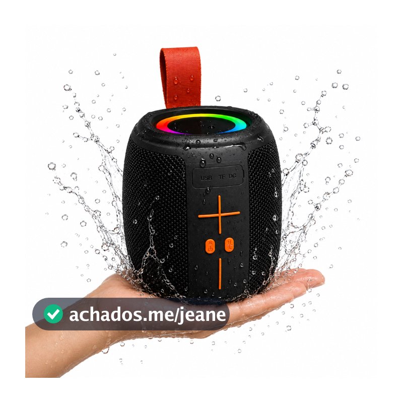 Caixa Caixinha De Som Bluetooth Pendrive Fm Sd Portátil 50w Preto Ipx4
