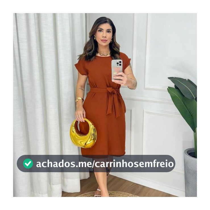 Vestido Midi Feminino Cintura Marcada com Faixa – Caimento Perfeito e Elegante
